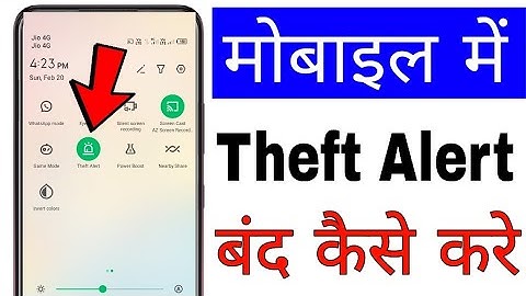 Theft Alert band/off kaise kare।। how to turn off Theft Alert। how to disable Theft Alert in android