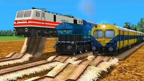 3 TRAINS RUNNING ON RISKY RAILWAY TRACK ! Most Dangerous Railroad Tracks | Train simulator 2023 |