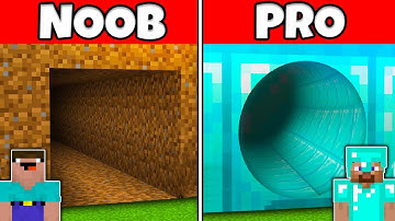 Minecraft NOOB vs PRO: SAFEST TUNNEL HOUSE BUILD CHALLENGE