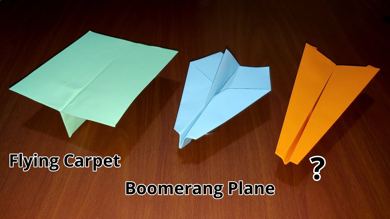 How To Make 3 Different Boomerang Plane Flying Carpet Simple 
