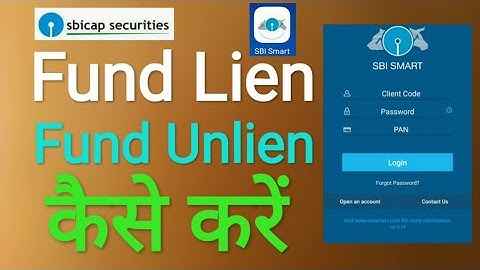 Fund Lien and Unlien in SbiCap / Fund Lien और Unlien कैसे करें / Sbicap / SBI Smart