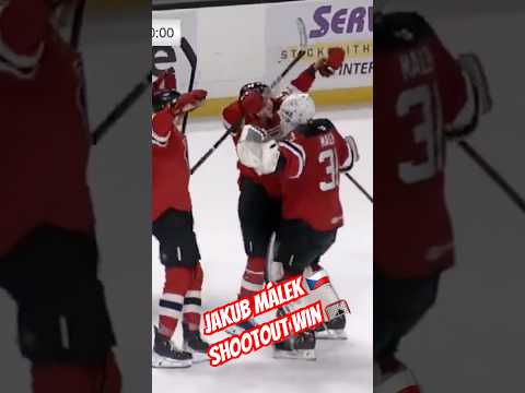 Jakub Malek shootout win #ďábelnikdynespí #hockey #njdevils #nhl #goalie #sports #ahl #czech