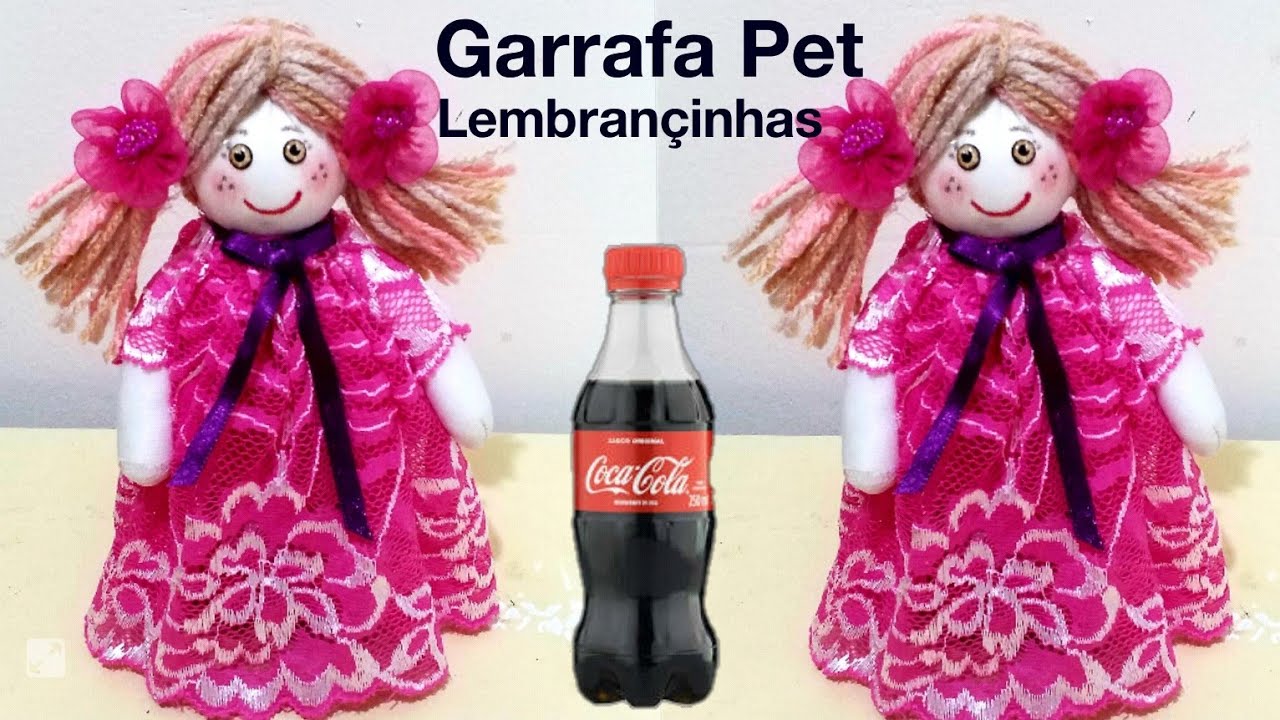 Bonequinha de garrafa Pet -versão Lembrançinha -Menina