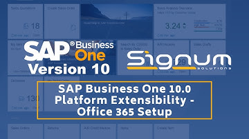 SAP Business One 10.0 Platform Extensibility - Office 365 Setup