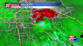 WAAY Chief Meteorologist Jeff Castle orders evacuation of studio, stays on air as tornado passes by