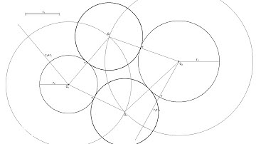 How to Draw the Tangent circles between two Given Circles Knowing its Radius (2 solutions)
