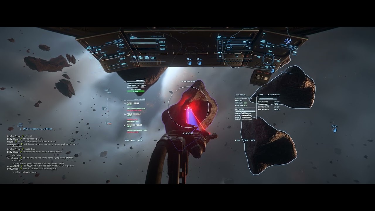 Star Citizen 2022 11 29 Mining in a Prospector - YouTube