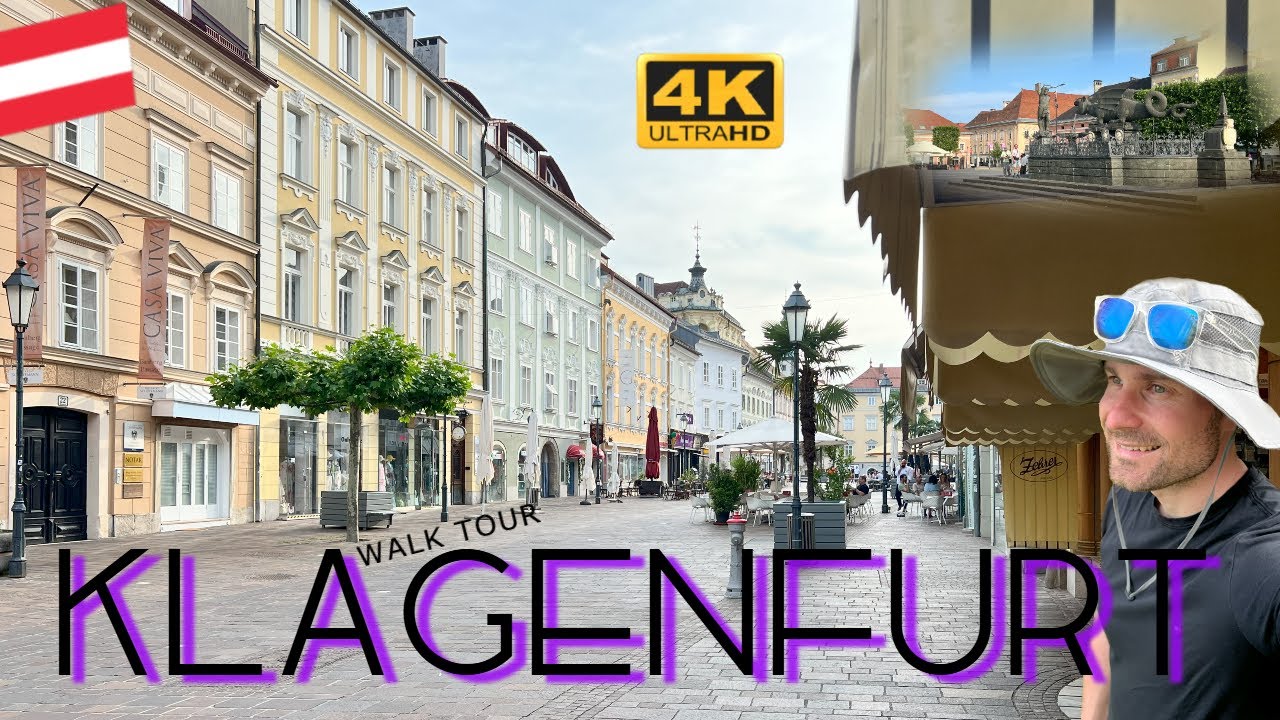 KLAGENFURT Walking Tour, City Walk 4K POV - Austria Virtual Tour