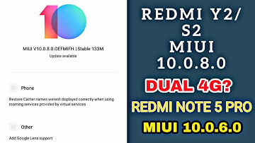 Redmi Y2 MIUI 10.0.8.0 Stable Update || Dual VoLTE  Support? in Snapdragon 625