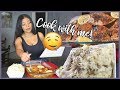 COOK WITH ME : LEMON PEPPER CHICKEN W/ HOMEMADE GARLIC MASHED POTATOES