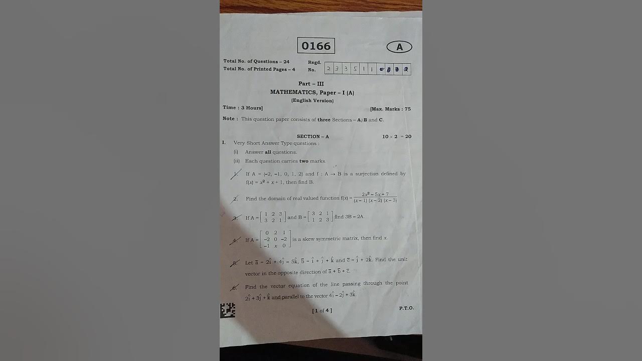 Maths 1a important questions 2023 me youtube