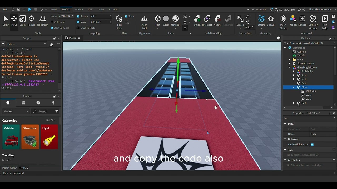 How to make a Squid Game glass bridge in roblox studio 