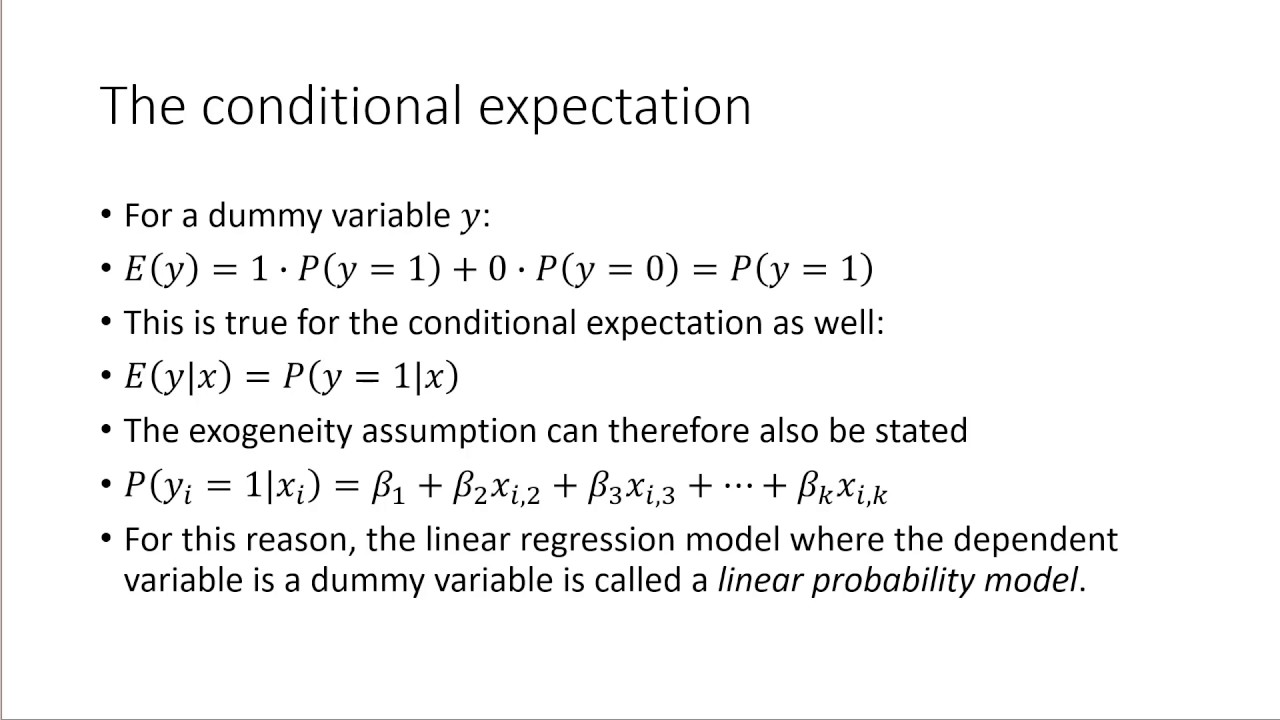 The linear probability model - YouTube