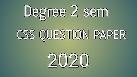 Degree 2 sem css1 question paper 2020 ANU...# Shaik khaja