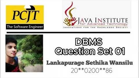 Question Set 01 | Database Management Systems | First Year | Java Institute