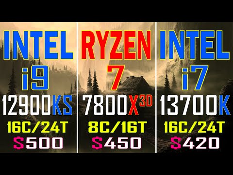 INTEL i9 12900KS vs RYZEN 7 7800X3D vs INTEL i7 13700K // PC GAMES BENCHMARK TEST ||