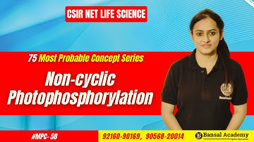 Non-cyclic Photophosphorylation MPC-58 -Plant Physiology Most important topics CSIR NET Life Science