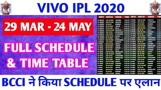 Ipl 2020 full schedule time table | news final date match timing
confirmed no double headers #ipl #ipl20...