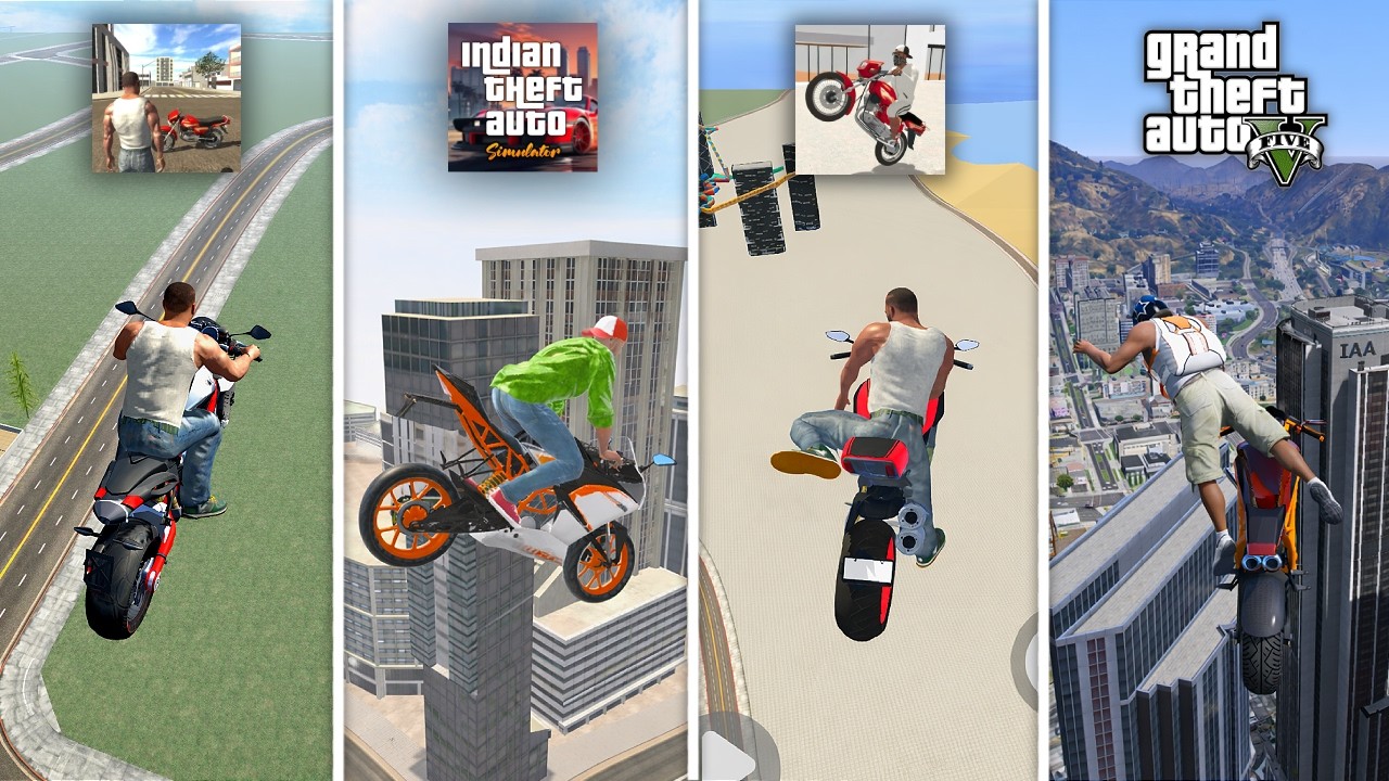 Bike Jumps from Buildings in All Indian GTA Games!