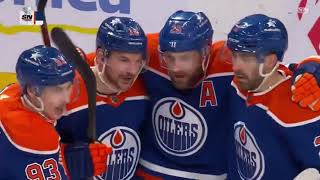 Leon Draisaitl of the Edmonton Oilers scores a powerplay goal vs Canucks Round 2 Game 4 14-05-2024