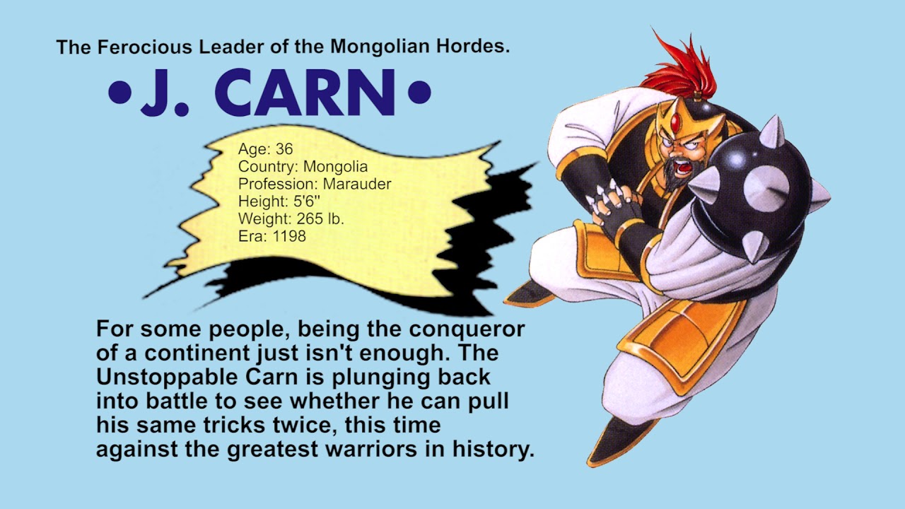 World Heroes 2 - J. Carn (Profile)