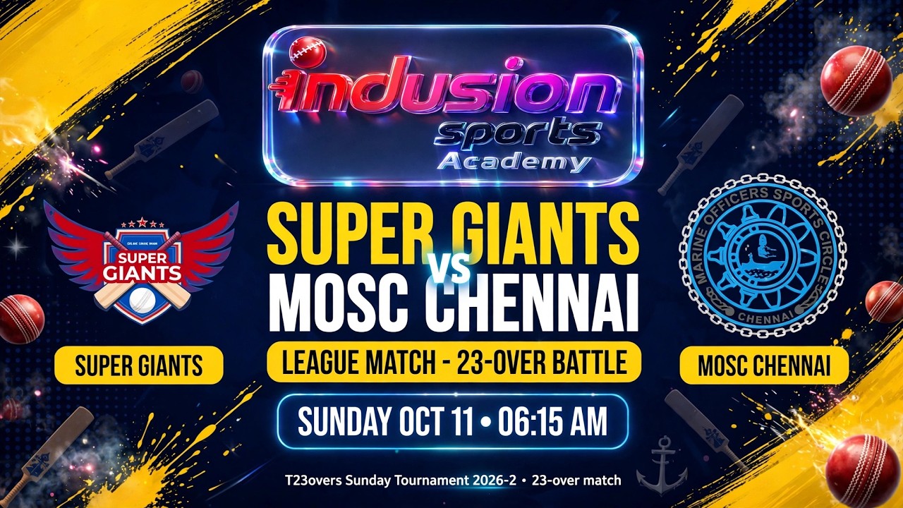 Sunday T23Overs Tournament 2026-2: Super Giants vs MOSC Chennai | 23-Over Thriller