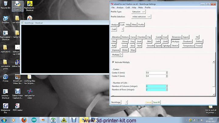 Video 1 - from Alibre 3D to Skeinforge to replicatorG