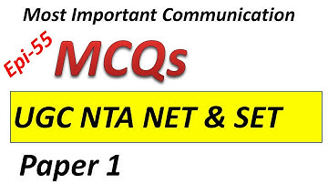 Previous Year Question on communication for UGC NET andSET Exam Preparation 2020 Ep 55
