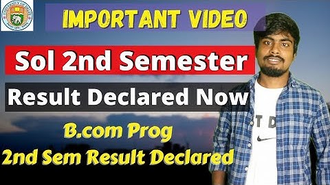 Du sol 2nd Semester Result Declared || B.com Prog Result Declare || Sarkari Result