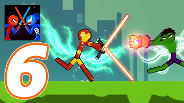 Spider Stickman Fighting - Supreme Warriors - Gameplay Walkthrough Part 6 - Iron Suit (Android)