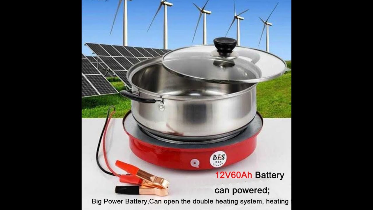 12v stove powered with solar panel and battery YouTube