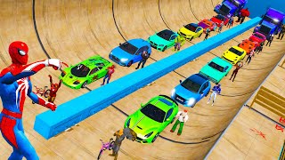 A Ramp extending over the city Spiderman Team VS Black Adam Team BMX Sport-Cars and Truck Red Hulk by Onegamesplus 92,069 views 2 months ago 16 minutes