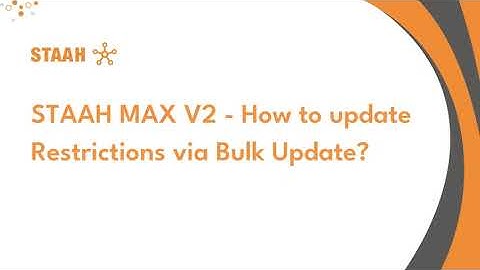 STAAH MAX V2 - How to update Restrictions via Bulk Update?