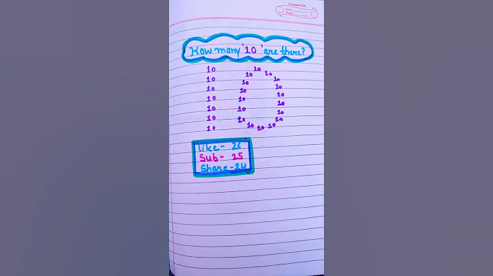how many '10' are there?🤔🧐#art #shorts #writing #puzzle #challenge #trending