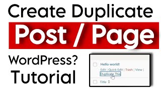 How to Create Duplicate Pages in WordPress?