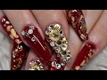 Acrylic Nails| Red Nails| Glam And Glits