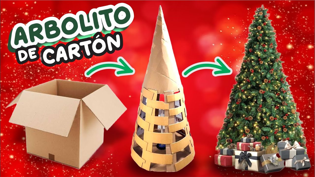 🎄HAZ tu ARBOLITO de NAVIDAD con CARTON🎄 **😱NO CREERÁS EL RESULTADO😱 ...