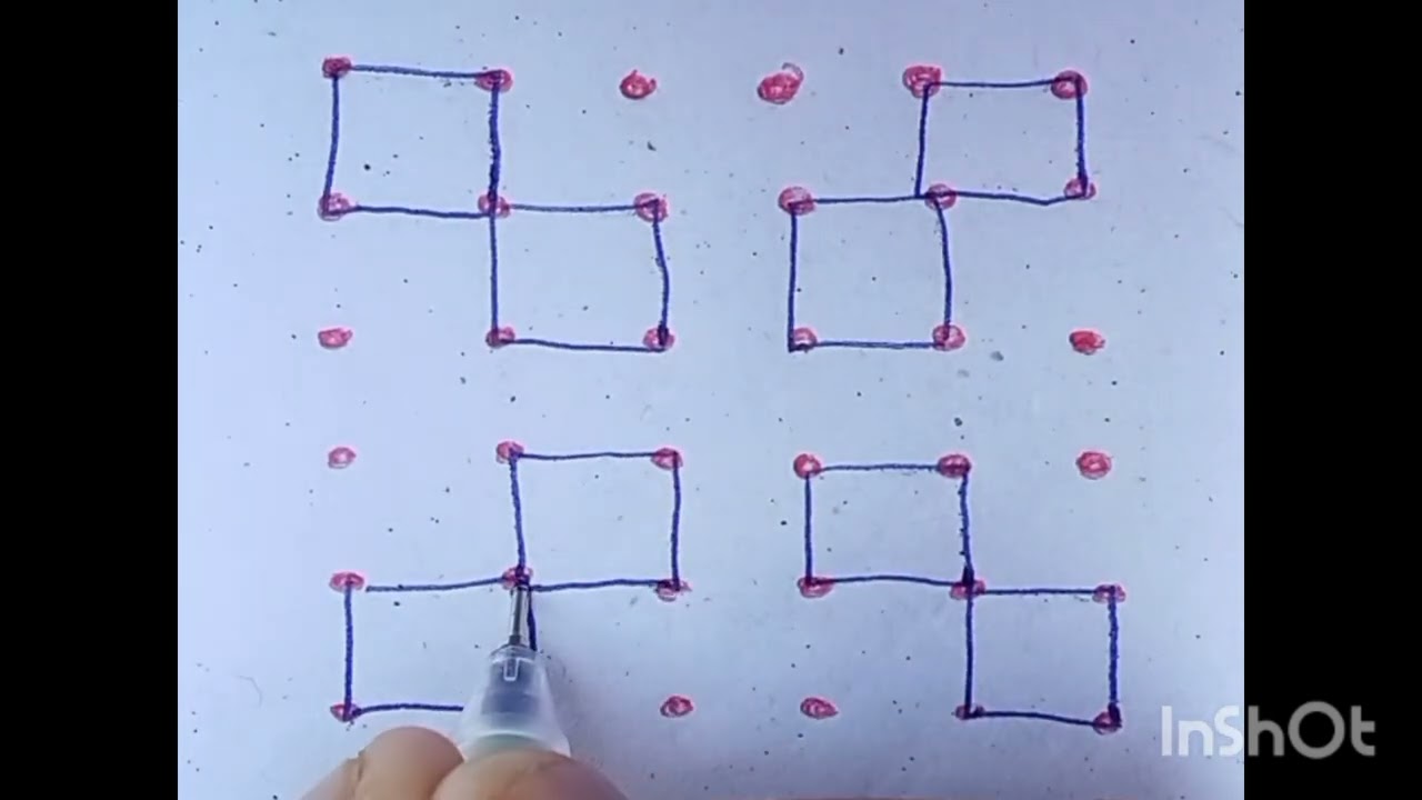 6*6 dots easy rangoli 