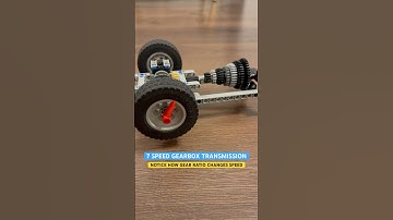 LEGO Technic 7 Speed Gearbox Transmission .. Gear Ratio Demo