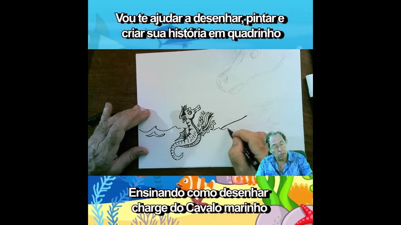 Como desenhar Cavalo-marinho🪸✨ #diamundialdosoceanos #howtodraw