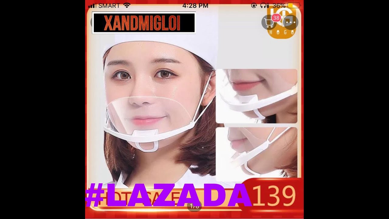 Plastic restaurant kitchen clear face  mask   ( LAZADA )