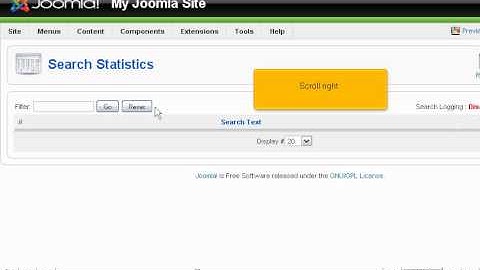 joomla search statistics