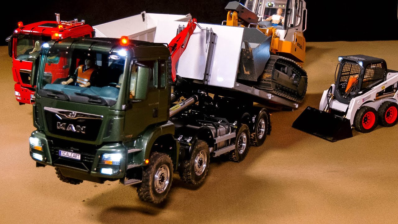 MAXIMUM OVERLOAD RC TRUCK MAN 8x8 LIFTS UP, RC LIEBHERR LR634, RC
