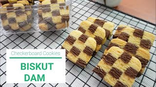 Cara buat Biskut Dam yang mudah | Checkerboard Cookies