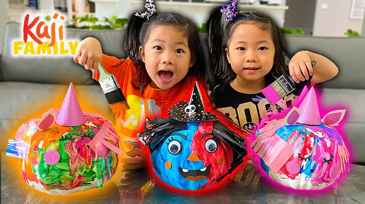 Emma & Kate Go Trick or Treating & Paint Pumpkins with Mommy!