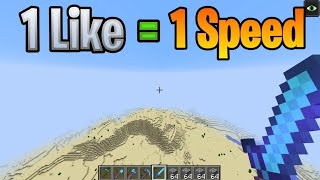 Flying around the world in Minecraft, But Every Like Makes It Faster FOR 1 YEAR (World Record)