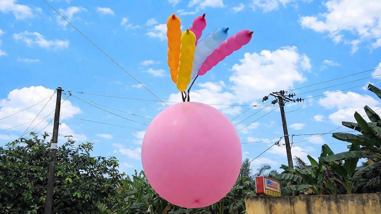 CRAZY! Giant Balloons Get Long Tails... The Rocket Goes Faster?!