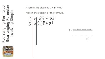 Rearranging Formulae: Rearranging Formulae Involving Simple Factorising (Grade 7) - Maths Revision