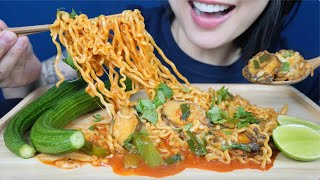 SPICY NOODLES (ASMR EATING SOUNDS) NO TALKING | SAS-ASMR