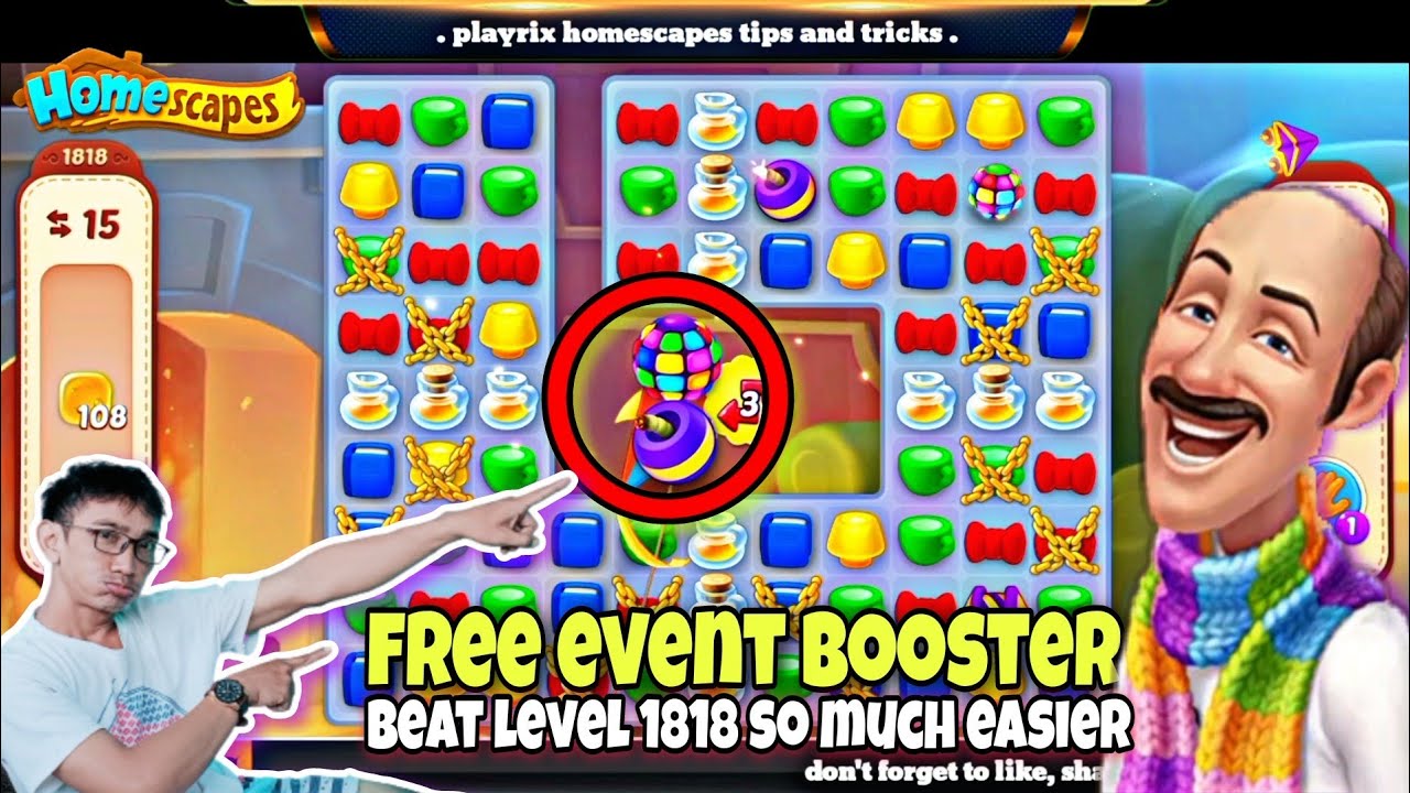 homescapes gameplay tips to beat level 1818 free booster YouTube